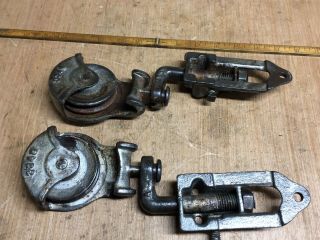 Rare Vintage Pair Myers Barn Door Rollers With Finish Pat Feb 26,  1907 4