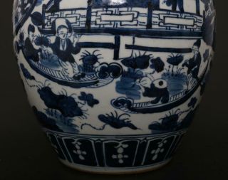 Large Antique Chinese Porcelain Blue and White Pot With Figures 2