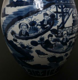 Large Antique Chinese Porcelain Blue and White Pot With Figures 9