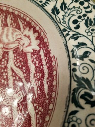 J & M P Bell & Co AYAM JANTAN ROOSTER Transfer Rice Plate Bowl c.  1891 4