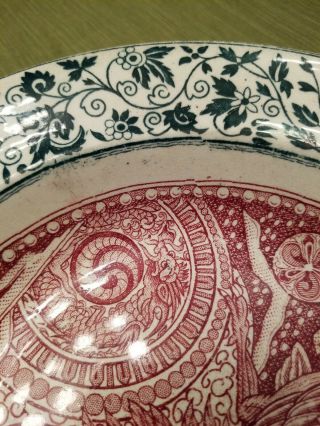 J & M P Bell & Co AYAM JANTAN ROOSTER Transfer Rice Plate Bowl c.  1891 5