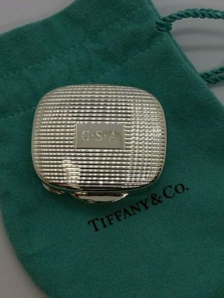 Tiffany & Co.  Sterling Silver Ribbed Pill Box Case