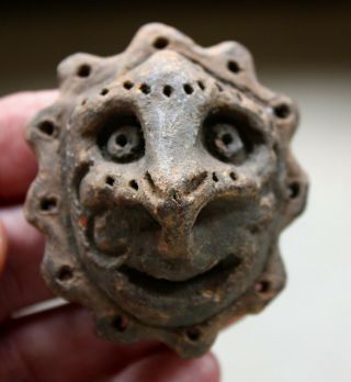 Rare,  Old Pora Pora Terracotta Amulet Mask