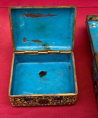 Antique Vintage Chinese Cloisonne & Enamel Boxes,  Water Coupe / Bowl,  Bell,  Etc. 4