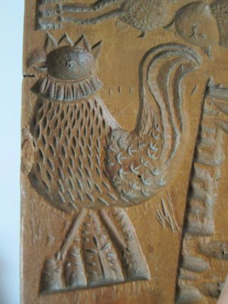 Unusual Antique 19th C - Hand Carved - WOOD - SPRINGERLE - COOKIE MOLD BOARD 4