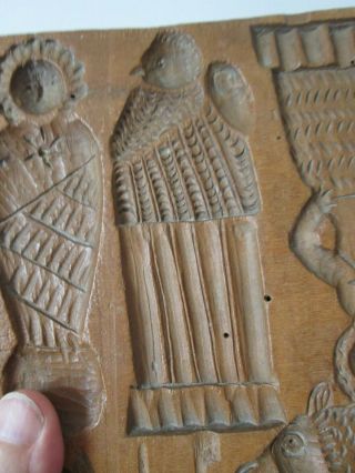 Unusual Antique 19th C - Hand Carved - WOOD - SPRINGERLE - COOKIE MOLD BOARD 7