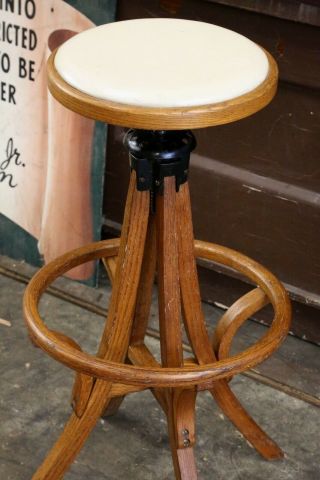 Vintage Oak Architect Industrial Drafting Stool,  Crank Seat Drafting table chair 6