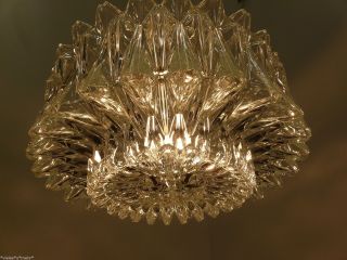 Marvelous GlashÜtte Limburg Pendant Lamp,  Chandelier,  Heavy,  Structured Glass