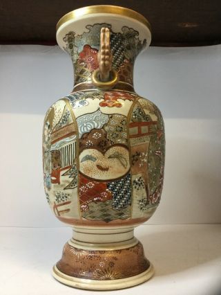 Large Antique Japanese Satsuma Vase,  Late Meiji Fine Quality Hand Painted Signed 4