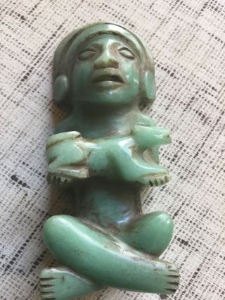 Pre Colombian Jade Aztec Effigy Statue C.  1325 - 1521ad Rare