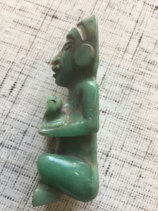 Pre Colombian Jade Aztec Effigy Statue c.  1325 - 1521AD Rare 4