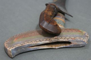 A keris (kris kriss) dagger with an unusual painted scabbard - Probably mid 20th 11