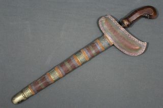 A keris (kris kriss) dagger with an unusual painted scabbard - Probably mid 20th 3