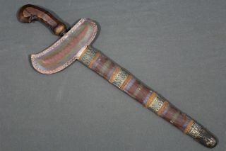 A keris (kris kriss) dagger with an unusual painted scabbard - Probably mid 20th 4