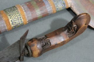 A keris (kris kriss) dagger with an unusual painted scabbard - Probably mid 20th 9