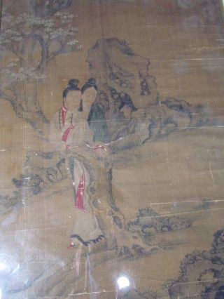 Very Rare Antique Signed Chinese Calligraphy Scroll Painting