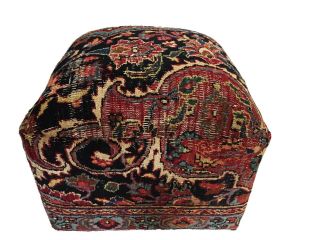 Square Ottoman W/ Antique Tribal Bakhtiari Rug 18 