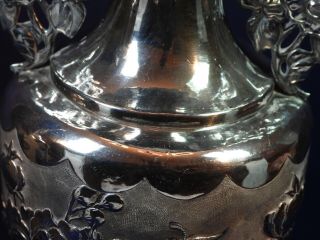 Chinese Silver Vase Pair Marriage Union inscribed happiness harmony makers stamp 9