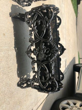 Antique Cast Iron Garden Planter Jardiniere Rectangular w Metal Liner 22”x14” 3