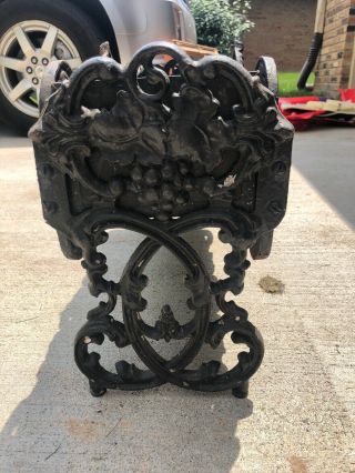 Antique Cast Iron Garden Planter Jardiniere Rectangular w Metal Liner 22”x14” 4