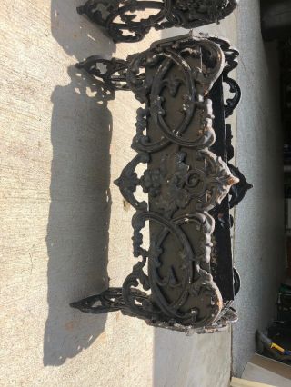 Antique Cast Iron Garden Planter Jardiniere Rectangular w Metal Liner 22”x14” 5