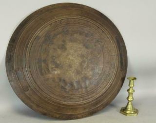 A Rare Pilgrim Period 23 " 17th C American Turned And Hewn Maple Charger - Trencher