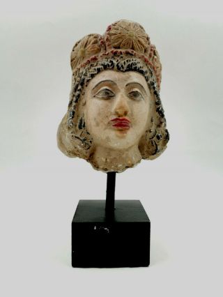 Large Rare Greek Hellenistic Ca.  400 Bc Terracotta Head Of A Lady - R256