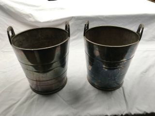 ELKINGTON SILVER PLATE Ice Buckets Wine Champagne Coolers Early 20thC 7