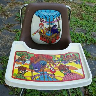 Vintage McDonalds Restaurant Childrens High Chair with Tray Castor Wheels Excell 2
