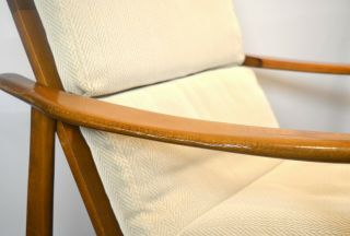 Vintage Mid - Century Danish Solid Wood Rocking Chair with Removable Cushion 5