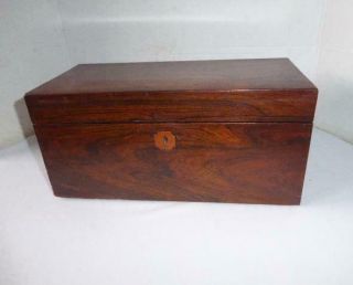 ANTIQUE 19th CENTURY ENGLISH MAHOGANY WOOD TEA CADDY FITTED COMPARTMENTS & BOWL 4