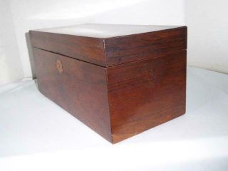 ANTIQUE 19th CENTURY ENGLISH MAHOGANY WOOD TEA CADDY FITTED COMPARTMENTS & BOWL 6