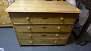 Antique English Pine Chest Of Drawers Storage Dresser