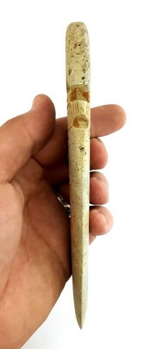 Rare Egyptian Antiques Dagger Topped W/T Ushabti Figurine & Hieroglyphics Knife 6