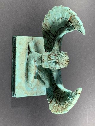 VERY RARE ANCIENT EGYPTIAN FAIENCE WINGED GODDESS ISIS STATUE CIRCA 770 - 332 BCE 11