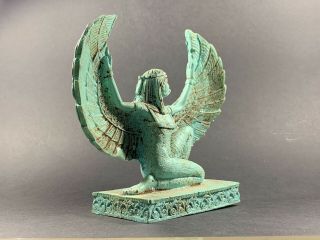 VERY RARE ANCIENT EGYPTIAN FAIENCE WINGED GODDESS ISIS STATUE CIRCA 770 - 332 BCE 2