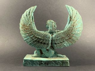 VERY RARE ANCIENT EGYPTIAN FAIENCE WINGED GODDESS ISIS STATUE CIRCA 770 - 332 BCE 9