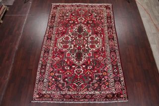 6x10 Geometric Bakhtiari Persian Oriental Area Rug Vintage Hand - Knotted Wool RED 3