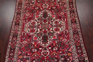 6x10 Geometric Bakhtiari Persian Oriental Area Rug Vintage Hand - Knotted Wool RED 4