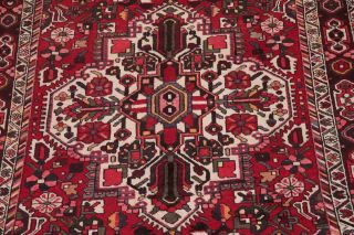 6x10 Geometric Bakhtiari Persian Oriental Area Rug Vintage Hand - Knotted Wool RED 5
