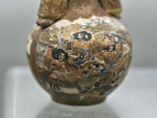Very Rare Exquisite Antique Japanese Satsuma Gold Brocade Ceramic Vase c1820s 5