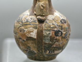 Very Rare Exquisite Antique Japanese Satsuma Gold Brocade Ceramic Vase c1820s 6