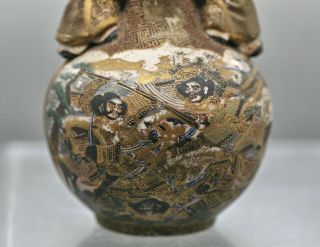 Very Rare Exquisite Antique Japanese Satsuma Gold Brocade Ceramic Vase c1820s 8