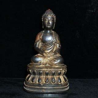 9 " Chinese Old Antique Bronze Handmade Tathagata Buddha Statue