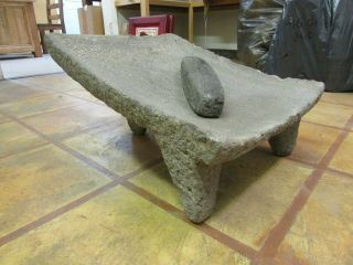 Antique Metate 28 - Grinder - Rustic - Complete - Old Mexican - - Primitive - 15x19x11