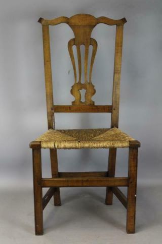 An 18th C Ct Country Chippendale Chair Bold Early Form In