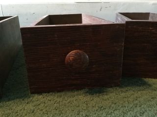 4 VINTAGE WOOD SEWING MACHINE DRAWER FROM DOMESTIC TREADLE 13” X 5 1/4” X 3 1/2” 10