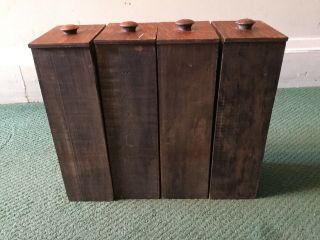 4 VINTAGE WOOD SEWING MACHINE DRAWER FROM DOMESTIC TREADLE 13” X 5 1/4” X 3 1/2” 5