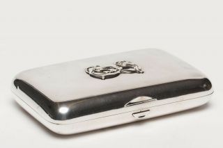 A Large Russian Silver Cigar Case,  1882