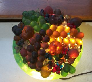 Czech Czechoslovakia Lamp Fruit Basket - Fruit Glass Art Shade Circa 1930s 4